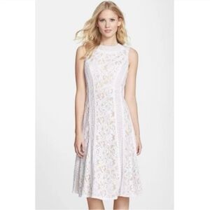 Brand New BCBGMAXAZRIA Avril White Lace Overlay Dress - Size 12